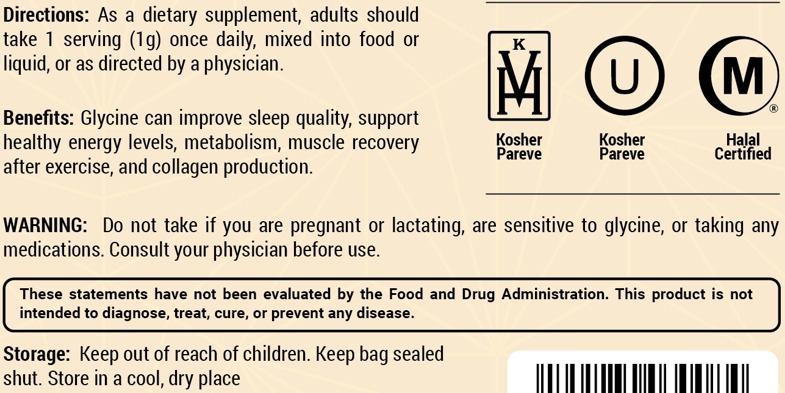 PureTrace glycine powder — USA-made supplement for anxiety relief and sleep.
